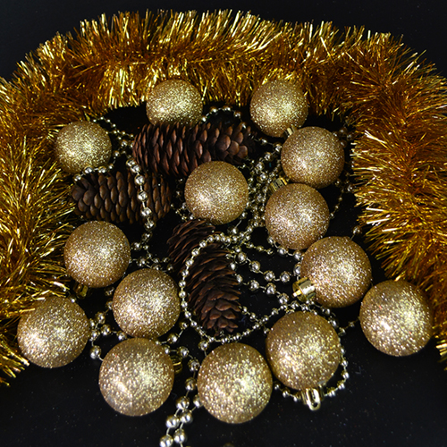 Ялинкові кульки 4см "Блискітки" 200шт/уп Stenson 9192G-4 фото 2