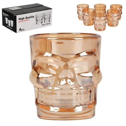 Набiр чарок "Череп" 6шт/наб 50мл Stenson R29804-Gold фото 3