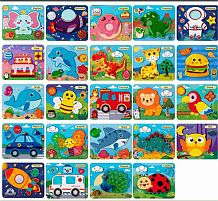 Пазли-вкладиші C 75607 дерев’яні, розмір: 23.5х19.5 см, в плівці, ВИДАЄТЬСЯ ТІЛЬКИ МІКС ВИДІВ