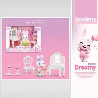 Набір меблів 6621 A-1 флоксова фігурка, висота: 9 см, трюмо, стілець, аксесуари, в коробці