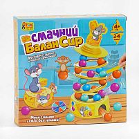 Настільна гра "Смачний БаланСир" 37297 "4FUN Game Club", 36 кульок, основа, 4 кільця, палички, наліпки, фігурка мишеняти, в коробці
