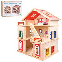 Будиночок для ляльок Bambi MD 0163 (44*63,5*73 см, дерево, 3 поверхи, кімнати, балкон, меблі)