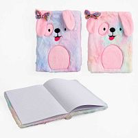 Блокнот M 18135 2 види, 15 х 22 см, хутряна обкладинка, у лінійку, в пакеті