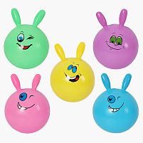 М`яч-стрибун гумовий C 74524 діаметр 30 см, висота з вушками - 40 см, у пакеті, ВИДАЄТЬСЯ МІКС