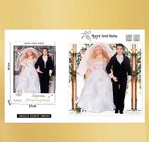 Набір ляльок A 801-1 “Весілля”, висота 30 см, 2 ляльки, шарнірне з’єднання суглобів, знімне взуття, аксесуари, в коробці