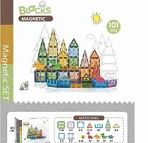 Конструктор магнітний CH 1209 “Парк динозаврів”, 101 деталь, 4 фігурки динозаврів, в коробці