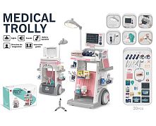 Набір стоматолога 660-97 розмір: 33х30,5х68,5 см, 30 елементів, термометр, безтіньова лампа, підсвічування, звук, медичні інструменти, ліки, мул