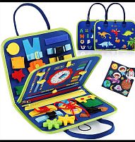 Логічна папка C 70902 фетр, часові позначення, пазли, рухомі шестерні, ремінці, липучки, пряжки, в пакеті