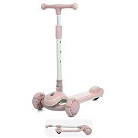 Самокат триколісний iTrike JR3-128-P (колеса: передні Ø4,7"/заднє Ø3,5"/PU, підсвітка, музика, гальмо: ножне/заднє, висота керма: 65-78 см)