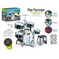 Барабанна установка Q 530 A звук, підсвічування, мелодії, режим караоке, мікрофон, підключення до телефону, піаніно, палички, стільчик, в коробці