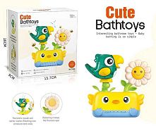 Гра для ванни 2589 "Папуга з квіткою", механічний принцип роботи, присоски, в коробці