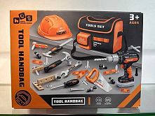 Набір інструментів 778-62 35 елементів, шуруповерт на батарейках, молоток, гайковий ключ, викрутка, тренувальні бруски, в коробці