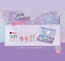 Набір косметики SY 2226 A дзеркало, тіні, аплікатори, 2 лаки, пилочка, 2 блиски, в плівці