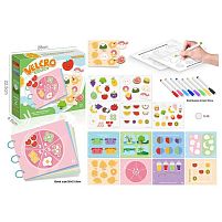 Гра з липучками 333-5 багаторазова розмальовка, 8 маркерів, в коробці