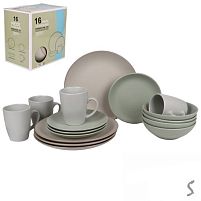 Набір столового посуду 16пр/наб (тарілка 26+19см, супниця 17.5см, чашка 420мл) Stenson MC5578-4
