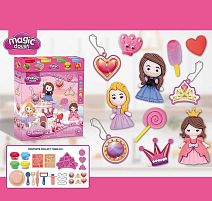 Тісто для ліплення 8649 4 кольори тіста, молди, інструменти, ланцюжки, в коробці