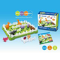 Настільна гра XT 2004 фігурки тварин, ігрове поле, паркан, буклет з завданнями, в коробці