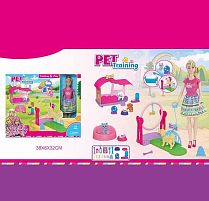 Лялька WG 198 30 см, улюбленці, аксесуари, знімний одяг, майданчик з перешкодами, будиночок для улюбленців, в коробці