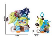 Брязкальце 688 M85 "Песик", текстильне, кульки, 2 прорізувачі, шумливі ніжки, кільце для підвішування, в пакеті