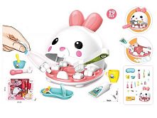 Ігровий набір "Стоматолог" 8392 WB 19 елементів, підсвічування дзеркальця, кролик, медичне приладдя, в коробці
