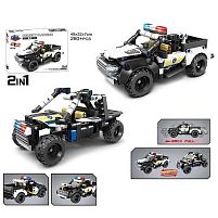 Конструктор KY 1086 “Поліцейський автомобіль”, 260+ елементів, інерційний механізм, гумові шини, 2 в 1, в коробці