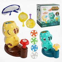 Установка з запускачем KB 208 2 види, "Динозарик", механічний, 8 дисків, 2 сачки, захисні окуляри, в коробці