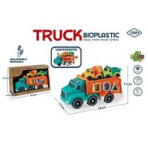 Трейлер 933-883 AM звуки, мелодія, підсвічування, 2 машинки, геометричний сортер, з біопластику, в коробці