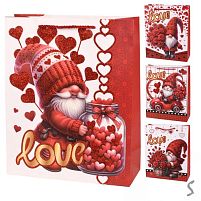 Пакет подарунковий паперовий M "Love You" 26*32*10см Stenson R98086-M