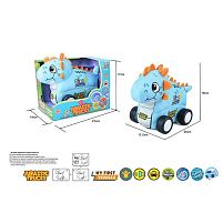 Машинка м`яка QL 8904 C-5 “Динозавр”, звуки транспорту, веселі мелодії, вібрація, знімний чохол, гумові шини, на батарейках, в коробці