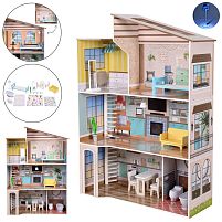 Будиночок для ляльок Bambi MD 0787 (28*82*118 см, дерево, 3 поверхи, кімнати, меблі, світло, звук)