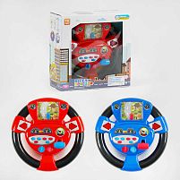 Кермо музичне “Веселі пригоди” ТК-02014 "TK Group", 2 кольори, ОЗВУЧУВАННЯ УКРАЇНСЬКОЮ МОВОЮ, пісні, вірші, світло, в коробці