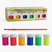Гуаш C 72045 6 кольорів, неонові фарби, в коробці