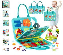 Логічна папка C 73103 фетрова, елементи на липучках, застібки, годинник, дні тижня, пискавка, пазли, цифри, в пакеті