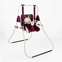 Гойдалка 0-м "Алінка" 2010205 бордова, з бежевим на беж.рамі, зміна положення спинки "сидячи/лежачи", у пакеті