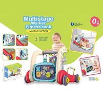 Ходунки музичні 6655 3в1, килимок, брязкальця-підвіски, піаніно, мелодії, в коробці