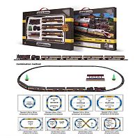 Залізниця 1601 A-2B 5 вагонів, дерева, станція, звук, підсвічування, масштаб 1:87, в коробці