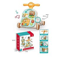 Ходунки 994 3в1, столик, бізіборд, сітка, 3 кульки, пальчикові ігри, рухомі шестерні, знімне піаніно, мелодії, підсвічування, в коробці
