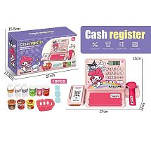 Касовий апарат QY 0087-11 18 предметів, муляж грошей, звук, підсвічування, банківська картка, кошик, в коробці