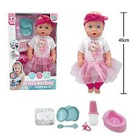 Пупс BL 251 C висота 45 см, п'є з пляшечки, ходить на горщик, заплющує очі, знімний одяг, аксесуари, в коробці