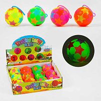 М'яч стрибун C 60450 "Зірки", світло, пискавка, ЦІНА ЗА 12 ШТУК В БЛОЦІ