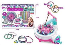 Набір для дівчинки MBK 360 “Bracelet Machine”, ручний механізм плетіння браслетів, 54 котушки ниток, застібки, в коробці