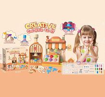 Тісто для ліплення 8904 прес, 12 кольорів тіста, посуд, форми, наліпки, в коробці