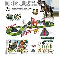 Трек FYS-DN 7 158 елементів, машинка на батарейках, фігурка динозавра, в коробці