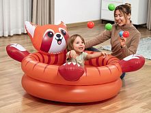 Дитячий надувний басейн BestWay 52702 «Червона панда» (94*107 см,↑58 см, об'єм: 26 л, надувне дно, серія: Play Center, 50 м'ячів)