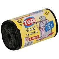 Пакети для сміття з ручками суперміцні TOP PACK 35л 100шт/уп 50*60см Stenson TP4-204-7