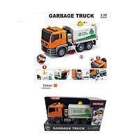 Спецтехніка 666-65 T “Сміттєвоз”, масштаб: 1:12, інерція, підсвічування, звук, резервуар для води, помпова подача води, гумові шини, рухомі еле