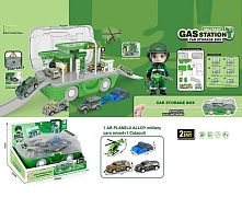 Трек 2811 2 металопластикові машинки, гелікоптер, запускач, в коробці