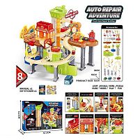 Трек JP 588-6 мелодія, підсвічування, 8 машинок, автоматичний підіймач, автомийка, в коробці