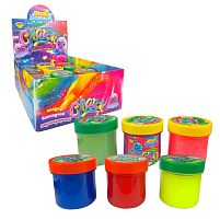 Лизун 23467 "Пані Булька", ЦІНА ЗА 12 ШТ, 120 г, ароматизований, середня банка, перламутр, 12 кольорів, МІКС