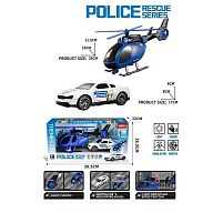 Набір спецтехніки JP 588-84 B гвинтокрил, машинка, звуки, підсвічування, гумові шини, рухомі лопаті, гвинтокрил на батарейках, в коробці